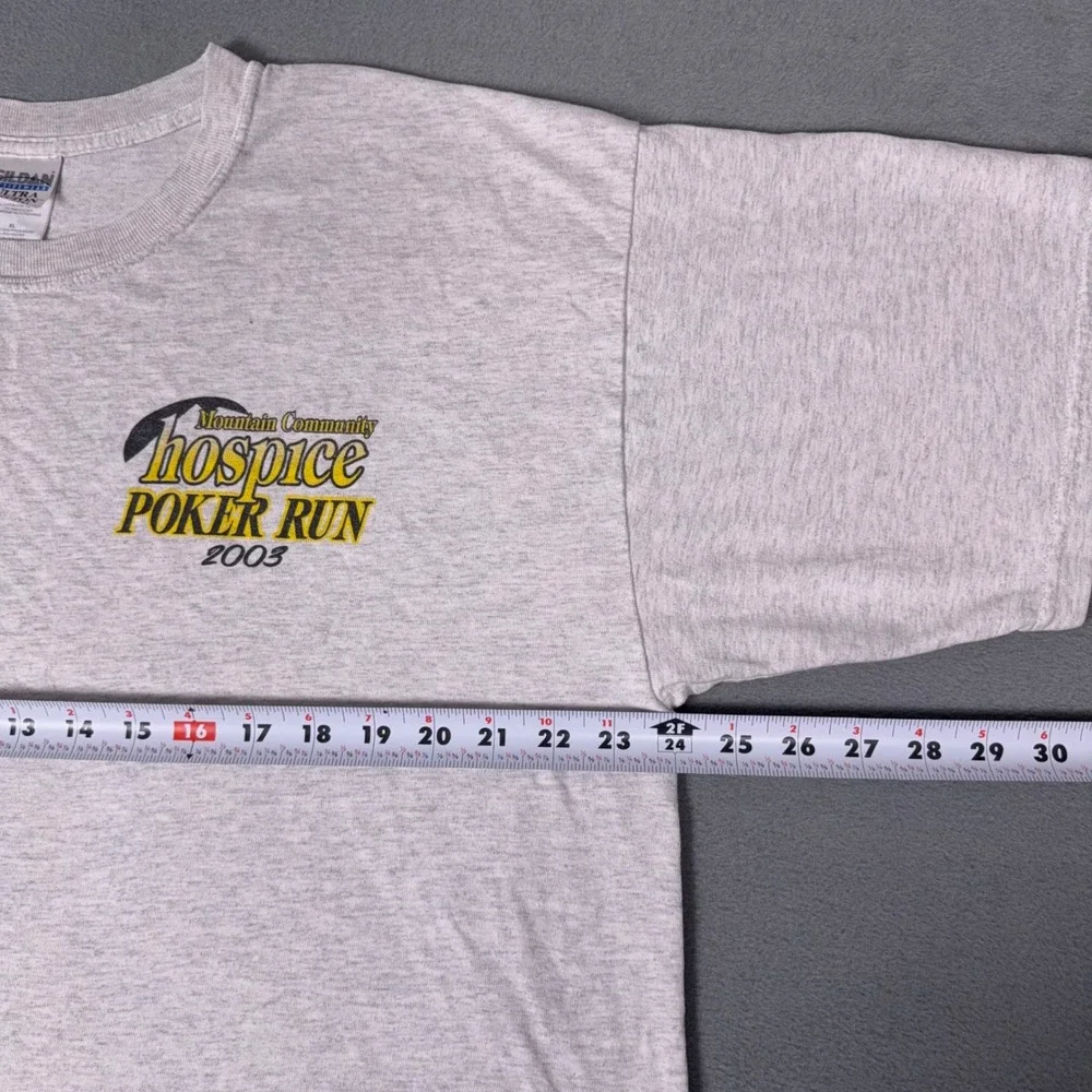 Vintage 2003 Poker Run Biker T-Shirt Chopper Motorcycle Gildan Ultra Cotton‎ XL